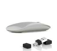 Uiosmuph G11 Souris sans Fil, 2.4 GHz avec Récepteur USB Souris Ultra Mince Souris Silence 1000-1200-1600 DPI Réglable Mouse, pour Ordinateur Portable, PC, Gris
