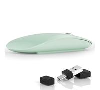 Uiosmuph G11 Souris sans Fil, 2.4 GHz avec Récepteur USB Souris Ultra Mince Souris Silence 1000-1200-1600 DPI Réglable Mouse, pour Ordinateur Portable, PC, Vert