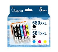 Uiprint 580XXL 581XXL Compatible Cartouche pour Canon PGI-580 CLI-581 XXL Encre pour Pixma TR8550 TR7550 TS705 TS705a TS6150 TS6151 TS6250 TS6251 TS6350 TS6350a TS6351 TS6351a TS9550 TS9551C(5 Pack)