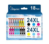 Uiprint Lot de 18 cartouches d'encre de rechange 24XL pour imprimante Expression Photo XP-970 XP-55 XP-950 XP-860 XP-960 XP-750 XP-760 XP-850