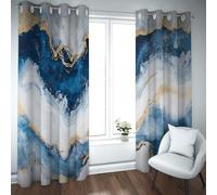 UIRINGART Art Abstrait Rideau de fenêtre Motif Fluide en marbre Texture Pièces Classiques Pièces obscurcies assombries pour Chambre Salon 2 Panneaux B168xH180cm