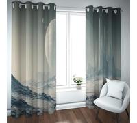 UIRINGART Art de Paysage de la Lune mystère Rideaux occultants pour Chambre Montagnes Planète Décor Atténuation sonore Rideaux de fenêtre pour étude 2 Panneaux B117xH137cm