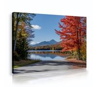 UIRINGART Autumn Lake Mountains Toile Art mural Images scéniques Estampes d’œuvres d’art Maison Fresque nature Paysages Peintures pour la décoration du salon 35x55cm
