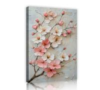 UIRINGART élégance cerisier fleur toile art mural peinture à l’huile style peinture images œuvres d’art impressions pour salon chambre bureau Décor intérieure 60x90cm cadre intérieur