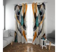 UIRINGART Motifs géométriques Abstraits Rideaux occultants Traitement de fenêtre Moderne isolé dans la pièce Rideaux de fenêtre assombrissants pour la Chambre 2 Panneaux B140xH240cm