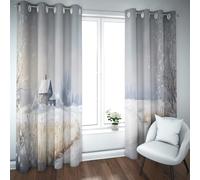 UIRINGART Paysages hivernaux Rideaux occultants Motif Neige à la Campagne Rideaux Thermiques isolés pour la Chambre Salon 2 Panneaux B96xH114cm