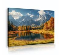 UIRINGART Reflet de montagne Toile scénique Art mural Images de paysages d’automne Estampes d’œuvres Nature Lac Forêt Affiches murales Peintures pour la décoration du café 35x55cm