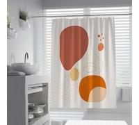 UIRINGART Rideau de Douche Contemporain W200xL220cm Art en Forme de Terre Cuite en Forme de Terre Cuite avec des mouillettes antirouille Tissu Polyester léger Salle de Bain Humide d’hôtel
