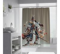 UIRINGART Rideau de Douche Yin Yang équilibre Noir Blanc philosophie Zen W100xL200cm en Tissu Lavable imperméable décoration Salle de Bain méditation