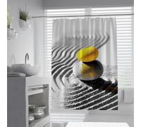 UIRINGART Rideaux de Bain Nature W120xL200cm Paysages désertiques en Pierre Jaune Spa Thème Relaxant Motif imprimé Rideau de Douche Lavable imperméable résistant à la moisissure
