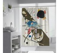 UIRINGART Rideaux de Douche éclatants W100xL180cm Formes abstraites colorées Style Art Moderne Moustiquaire de Salle de Bain Tissu imperméable Décoration intérieure Séparateur d’Accessoires lavables