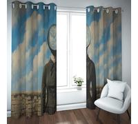 UIRINGART Rideaux occultants de Style futuriste pour Salle de Jeux Horloge rétro Femme Portrait Motif œillets Rideaux Ensemble traitements de fenêtre 2 Panneaux B140xH245cm