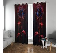 UIRINGART Rideaux occultants de Style surréaliste Motifs Rouges à oillets thermiquement isolés Rideaux insonorisés pour la nurserie 2 Panneaux B96xH114cm