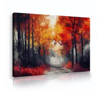 UIRINGART Sentier forestier d’automne toile d’art mural paysages naturels tirages d’œuvres d’art grandes affiches rustiques fresques murales pour le salon décoration de l’intérieur 35x55cm