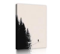 UIRINGART Silhouette solitaire forêt Nature Toile Art mural minimaliste arbres Impressions d’œuvres d’art Affiches abstraites modernes Peinture pour café bureau décor 60x90cm Cadre intérieur