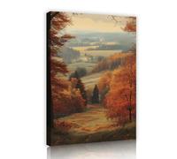 UIRINGART Thème d’automne Toile Art mural Paysages d’automne rustiques Photos d’œuvres d’art Grandes peintures de paysages naturels Fresque chaleureuse pour la décoration du salon 45x70cm