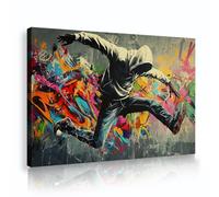 UIRINGART Thème de rue graffiti toile d’art mural images urbaines modernes garçons illustrations hip-hop affiches colorées et vives peintures pour la décoration du couloir 35x55cm