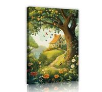 UIRINGART Toile de campagne fantaisiste Art mural de cottage Paysages naturels Images d’œuvres d’art Affiches Fresque magique de chemin forestier pour la décoration du salon 30x45cm