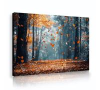 UIRINGART Toile de la forêt d’automne Art mural Feuilles d’automne Photos Œuvres d’art Peintures Paysage nature Fresques Affiches Peinture Salon Chambre Décoration du bureau 35x55cm