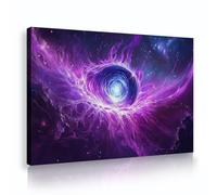 UIRINGART violet mystique vortex galaxie toile art mural abstrait espace art impressions nébuleuse oeuvre fantaisie affiche pour salon bureau à domicile décor 30x45cm cadre intérieur