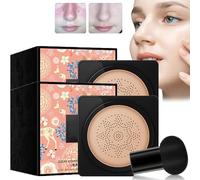UIRPK Crème de Beauté Fond de Teint Air Cushion CC Crème, Pinceau à Maquillage en Tête de Champignon, Ivoire Blanc, Naturel, Tenue jusqu'à 24 Heures, Adapté à Tous les Types de Peau