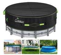 UIRWAY 427 cm Couverture de Piscine Ronde avec Bandes réfléchissantes, Couverture de Piscine pour piscines Hors Sol, Couverture Solaire incluant Une Corde d'attache et des Clous Lumineux au Sol