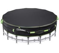 UIRWAY Bâche d'hiver robuste amélioré 500D ronde 4,3 m sangle super coupe-vent gel couverture piscine UV