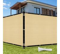 UIRWAY Brise Vue Jardin Cloture Sable 1,8m x 10m, Brise-Vue Occultant, Rouleau Brise Vue 170g/m² HDPE Toile Traité Anti-UV avec Fixation Liens pour Clôtures Jardin, Terrasse, Balcon(Sable)