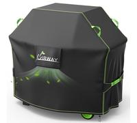 UIRWAY Housse de barbecue à gaz 132 cm, imperméable, résistante aux UV et à la décoloration, avec bande réfléchissante et grille d'aération pour Weber, Dyna-glo, Char-Broil, Nexgrill, etc. Noir