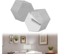 UISEBRT 12x Panneaux acoustiques 30x26cm Hexagon Gris clair, Panneaux muraux d'insonorisation, Isolation acoustique haute densité, Absorbeur acoustique pour home cinéma studio bureau