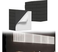 UISEBRT 12x Panneaux acoustiques 30x30cm aspect brique noir, Panneaux muraux insonorisants, Isolation phonique haute densité, Absorbeur de son pour home cinéma studio bureau