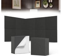UISEBRT 12x Panneaux acoustiques 30x30cm Carrés plats Noir, Panneaux muraux d'insonorisation, Isolation acoustique haute densité, Absorbeur de son pour home cinéma studio bureau