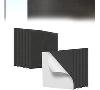 UISEBRT 12x Panneaux acoustiques 30x30cm motif en V noir, Panneaux muraux d'insonorisation, Isolation acoustique haute densité, Absorbeur de son pour home cinéma studio bureau