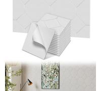 UISEBRT 12x Panneaux acoustiques 30x30cm Rhombus Blanc, Panneaux muraux d'insonorisation, Isolation acoustique haute densité, Absorbeur de son pour home cinéma studio bureau