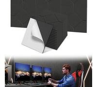 UISEBRT 12x Panneaux acoustiques 30x30cm Rhombus Noir, Panneaux muraux insonorisants, Isolation acoustique haute densité, Absorbeur de son pour home cinéma studio bureau