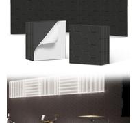 UISEBRT 12x Panneaux acoustiques 30x30cm Structure en nid d'abeille Noir, Panneaux muraux d'insonorisation, Isolation acoustique haute densité, Absorbeur de son pour home cinéma studio bureau