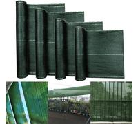 UISEBRT 1x10 m Filet d'ombrage Filet de tennis HDPE 150g/m² Clôture Protection visuelle Protection contre le vent Protection solaire Attaches de câble Balcon Vert foncé
