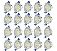 UISEBRT 20X 3W Spot Led Encastrable Extra Plat - Led Spot Encastré Salle de Bain, Ultra-mince, Blanc froid 6000K-6500K, AC 230V,270 Lumière, IP44 Pour salle de bain Cuisine Salon Couloir