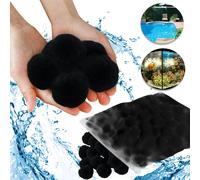 UISEBRT 2100g Filter Balls pour piscine Balle filtrante Filtre à sable alternatif 75kg Sable de filtration, Noir