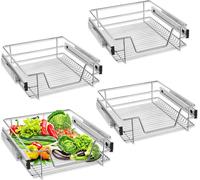 UISEBRT 4x Tiroir de cuisine Tiroir télescopique Tiroir de chambre à coucher Tiroir de panier Tiroir d'armoire Tiroir Étagère de cuisine pour armoires de 50 cm