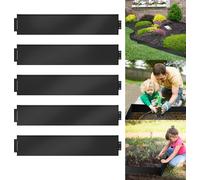 UISEBRT 50m Bordure de pelouse Métal galvanisé Bordure de parterre Palissade Bordure de tonte Métal 100 cm x 18 cm(L x H) Noir