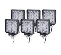 UISEBRT 6 x 48W Phare de Travail LED Tracteur 12V Lumières de travail Projecteur Carré Offroad Phare auto réflecteur Projecteur IP67 étanche pour tracteur, SUV, ATV, UTV