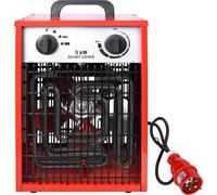 UISEBRT Aérotherme Chauffage électrique 5KW 400V Chauffage de chantier Chauffage radiant Soufflerie de chauffage avec thermostat & 4 niveaux de chauffage