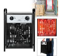 UISEBRT Aérotherme Chauffage électrique 9KW 400V Chauffage de chantier Radiateur soufflant avec thermostat & 4 niveaux de chauffage - Noir
