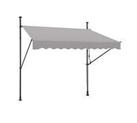 UISEBRT Auvent de balcon avec manivelle réglable sans perçage, protection UV, protection solaire, résistant aux intempéries, gris clair (3 x 1,20 m, gris clair)