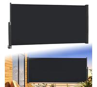 UISEBRT Auvent latéral extensible 140 x 300 cm - Brise-vue pour balcon, jardin, anthracite