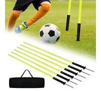 UISEBRT Barres de slalom pour football - Barres d'agilité rebondissantes - Barres d'entraînement à ressort avec sac de transport - Pour l'agilité et l'entraînement de coordination - 1,5 m