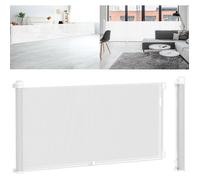 UISEBRT Barrière de Protection d'escalier en PVC 0 à 300cm Extensible Clôture de Sécurité pour Cuisine, Escaliers, Portes (Blanc)