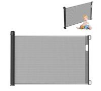 UISEBRT Barrière de protection, extensible, 0 à 150 cm, pour bébés et animaux à fourrure, pour l'intérieur et l'extérieur, noire, 300 cm