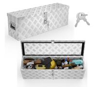 UISEBRT Boîte à outils portable en aluminium avec serrure, Alubox boîte de transport 762x330x244 mm, boîte robuste en aluminium pour outils, boîte de remorque, boîte de rangement étanche avec 2 clés
